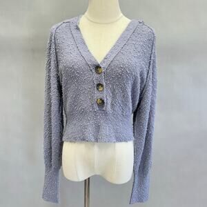 Free People Found My Friend Hoodie in‎ Storm-lavender size Small Cropped Slouchy